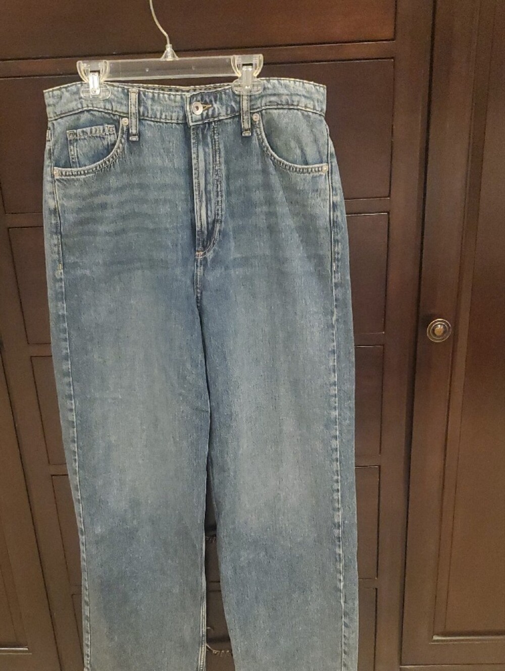 rag & bone High-Rise Wide Leg Jeans in Light Blue Denim - Picture 3 of 6